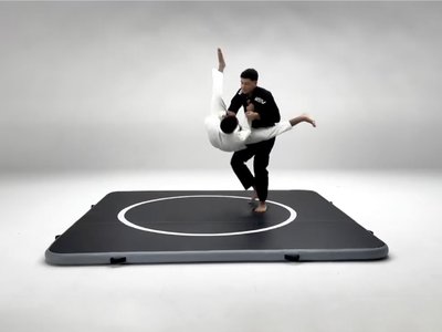 "Татами ПРО" - надувной мобильный мат с регулировкой жесткости (мягкости) для джиу-джитсу, грепплинга, мма, борьбы, реслинга, единоборств, 6X6 м 1579